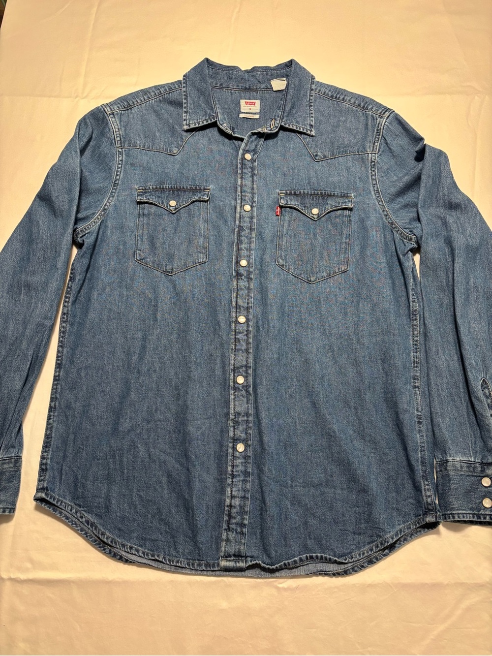 Levi's Men's Light Blue Denim Western Button-Down Shirt